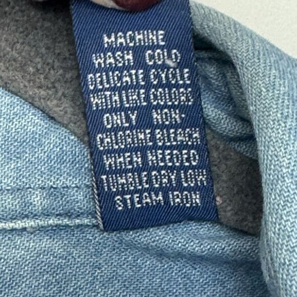 Karen Scott Shirt Womens Denim Christmas Embroidered Santa Button Up Plus Sz 1X - Picture 5 of 16